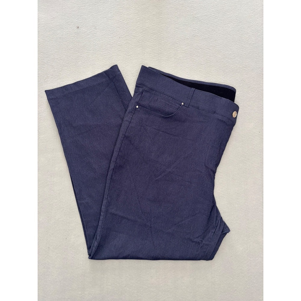 Love Scarlett Pull On Pants 20W Excellent Navy Blue Straight Leg Plus Size